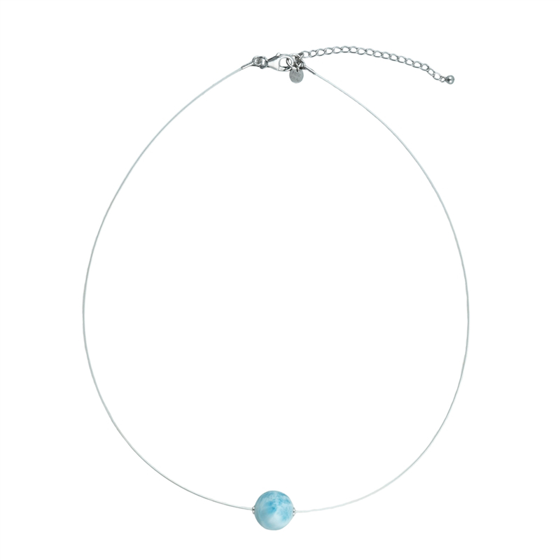 Larimar-Silberhalskette