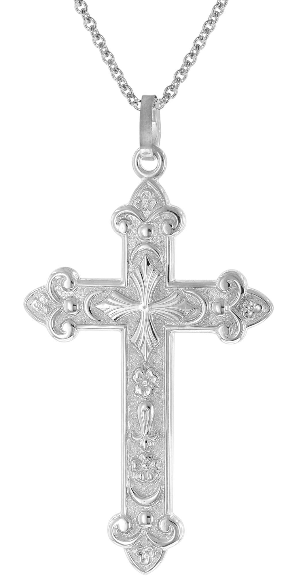trendor 41388 Herren-Kette mit orthodoxem Kreuz Anhänger 45 mm 925 Silber