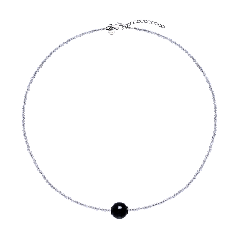 Edelstein-Silberhalskette (MONOSONO COLLECTION)