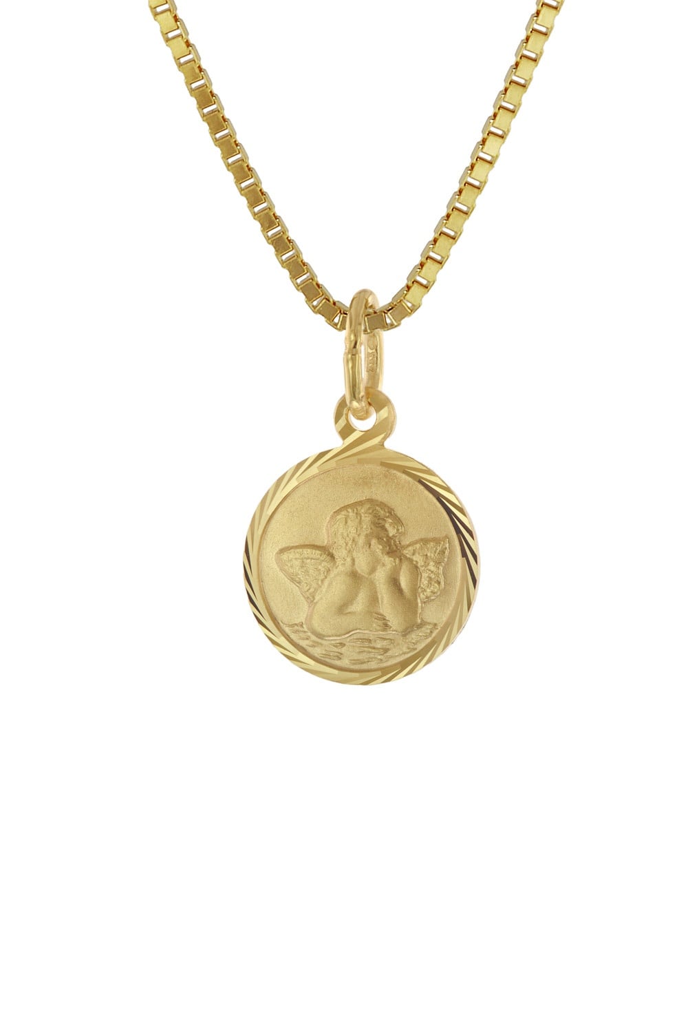 trendor 41201 Kinder-Anhänger Gold 333 Schutzengel mit vergoldeter Silberkette