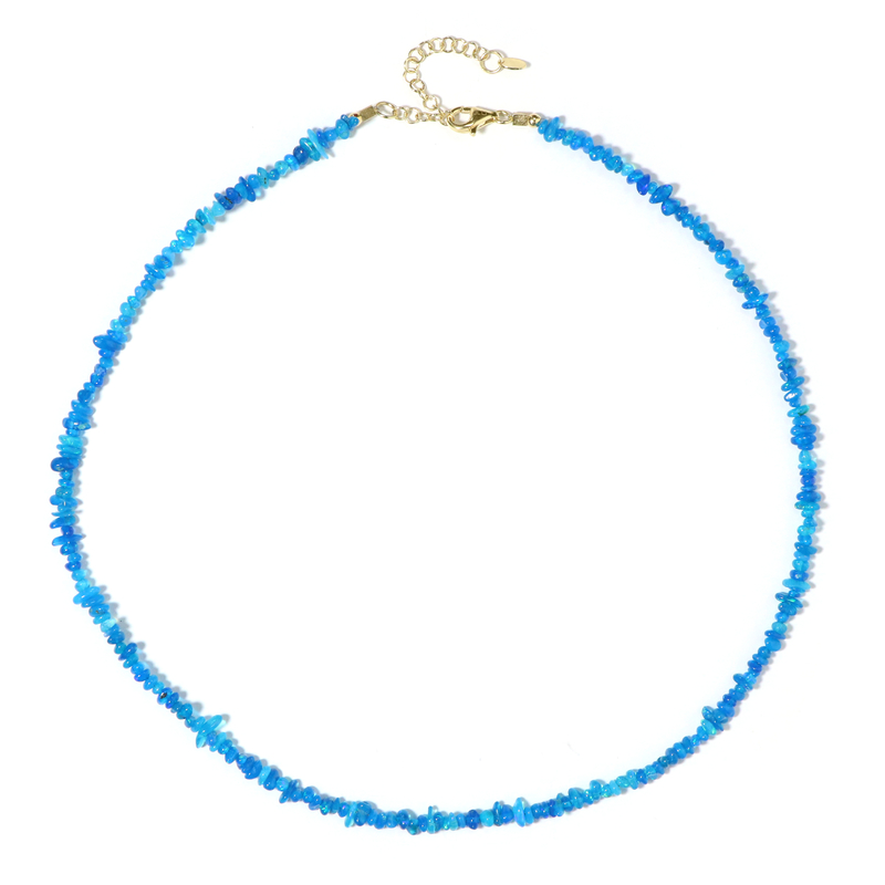 Äthiopischer Blauer Opal-Silberhalskette