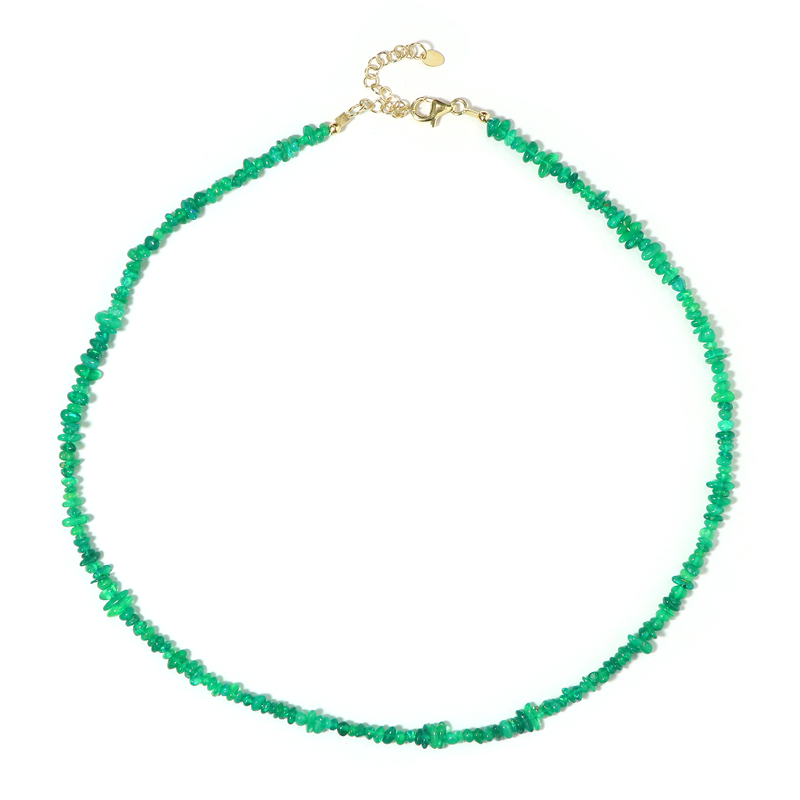 Äthiopischer Grüner Opal-Silberhalskette