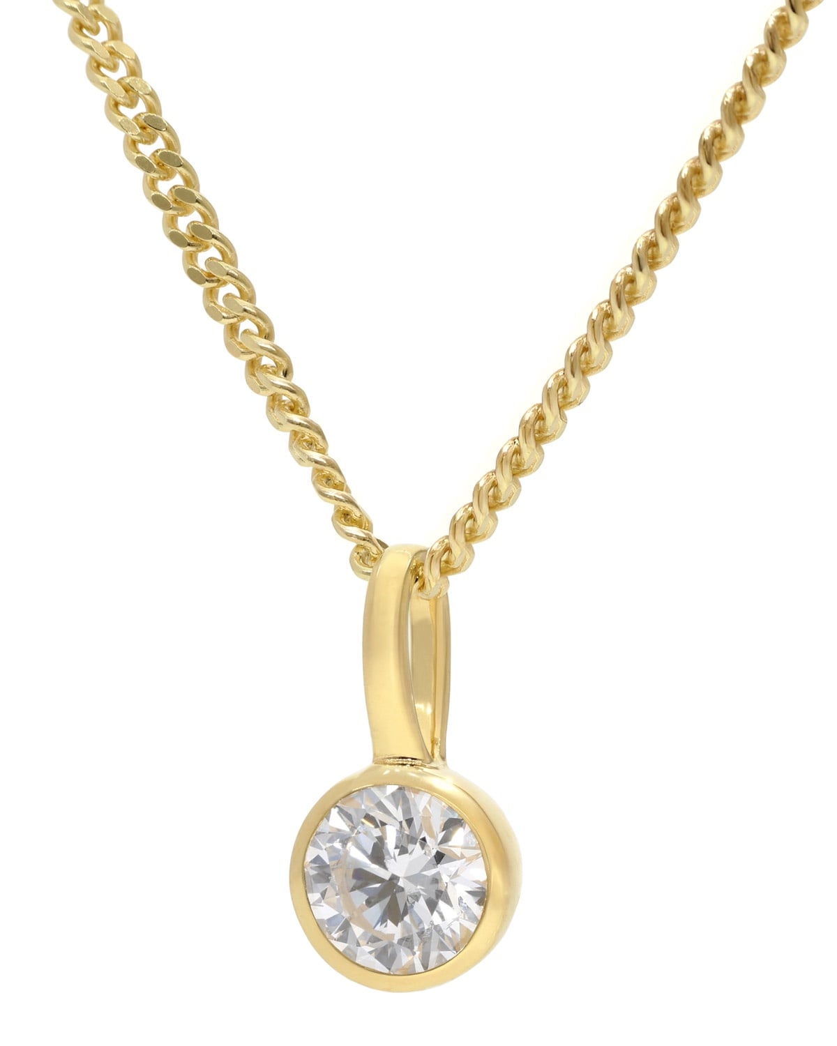 GLIZZ GL1455 Anhänger Gold 333 Lab Grown Diamant 0,25 ct + vergoldete Kette
