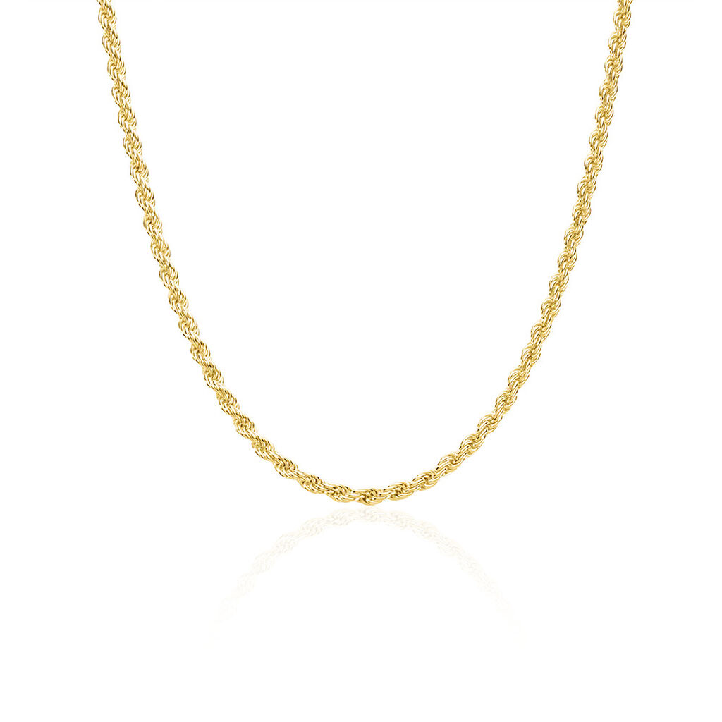 🦚 KOLETTE Damen Collier Silber vergoldet 925 B 2,6 mm, Collier ohne Stein