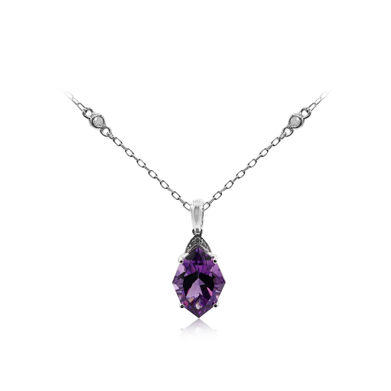 Amethyst-Goldhalskette