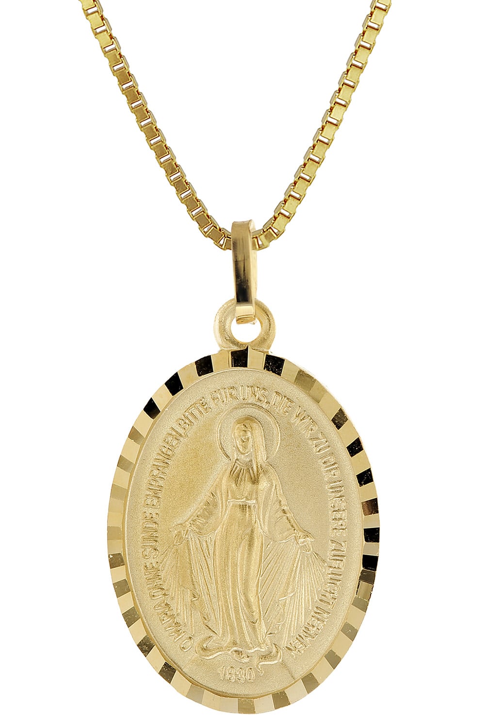 trendor 51928 Milagrosa Gold 333 Anhänger Madonna + Vergoldete Silberkette
