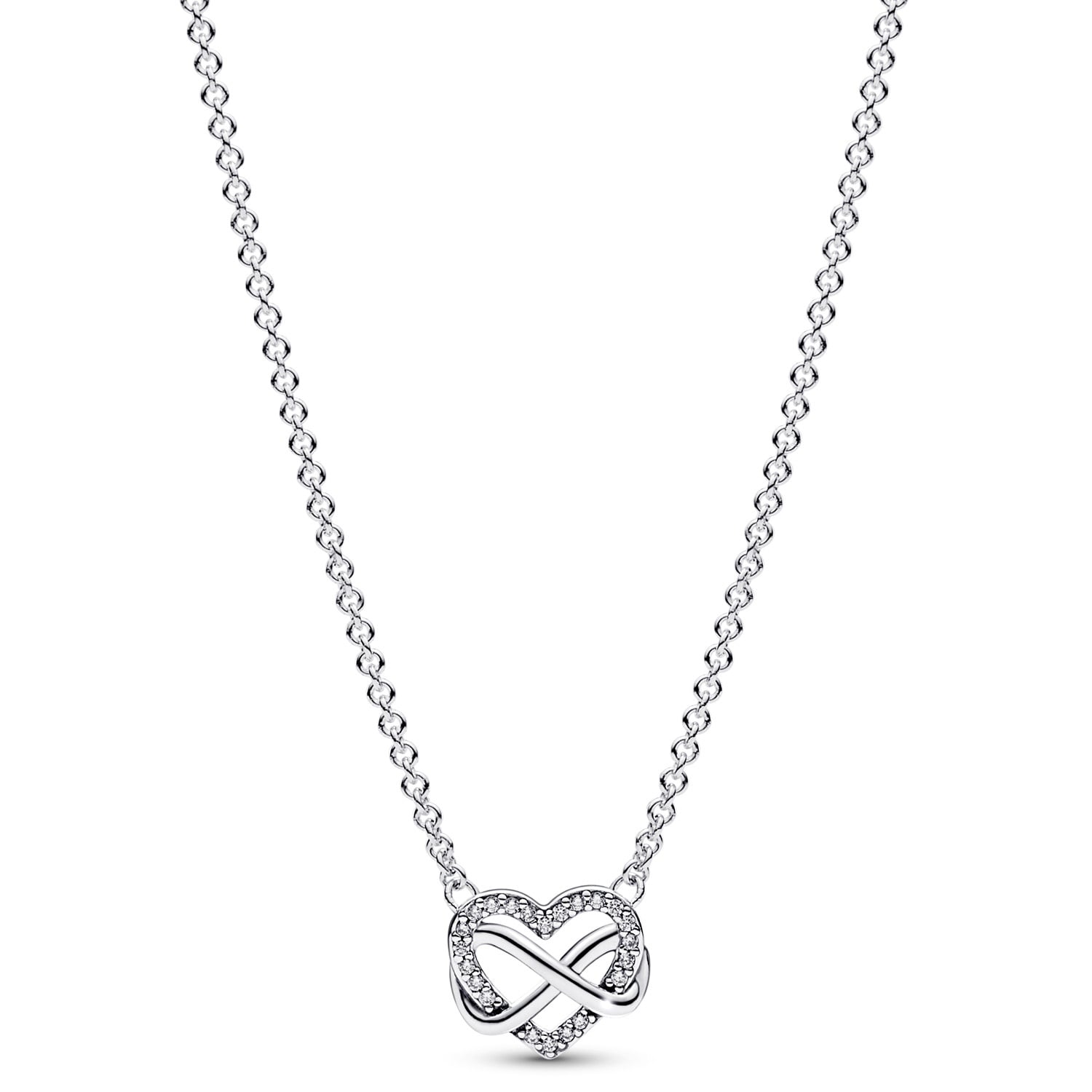 Pandora 392666C01-50 Silberkette für Damen Funkelndes Unendlichkeits-Herz
