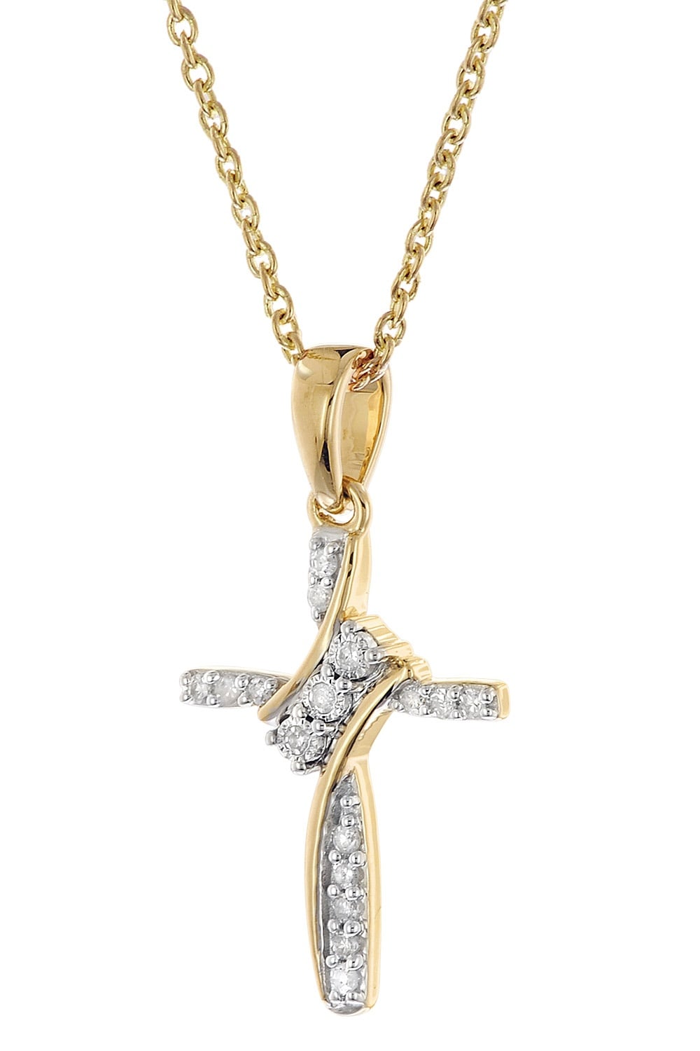 GLIZZ GL8640 Damen-Halskette mit Diamant-Kreuz Gold 333/8K