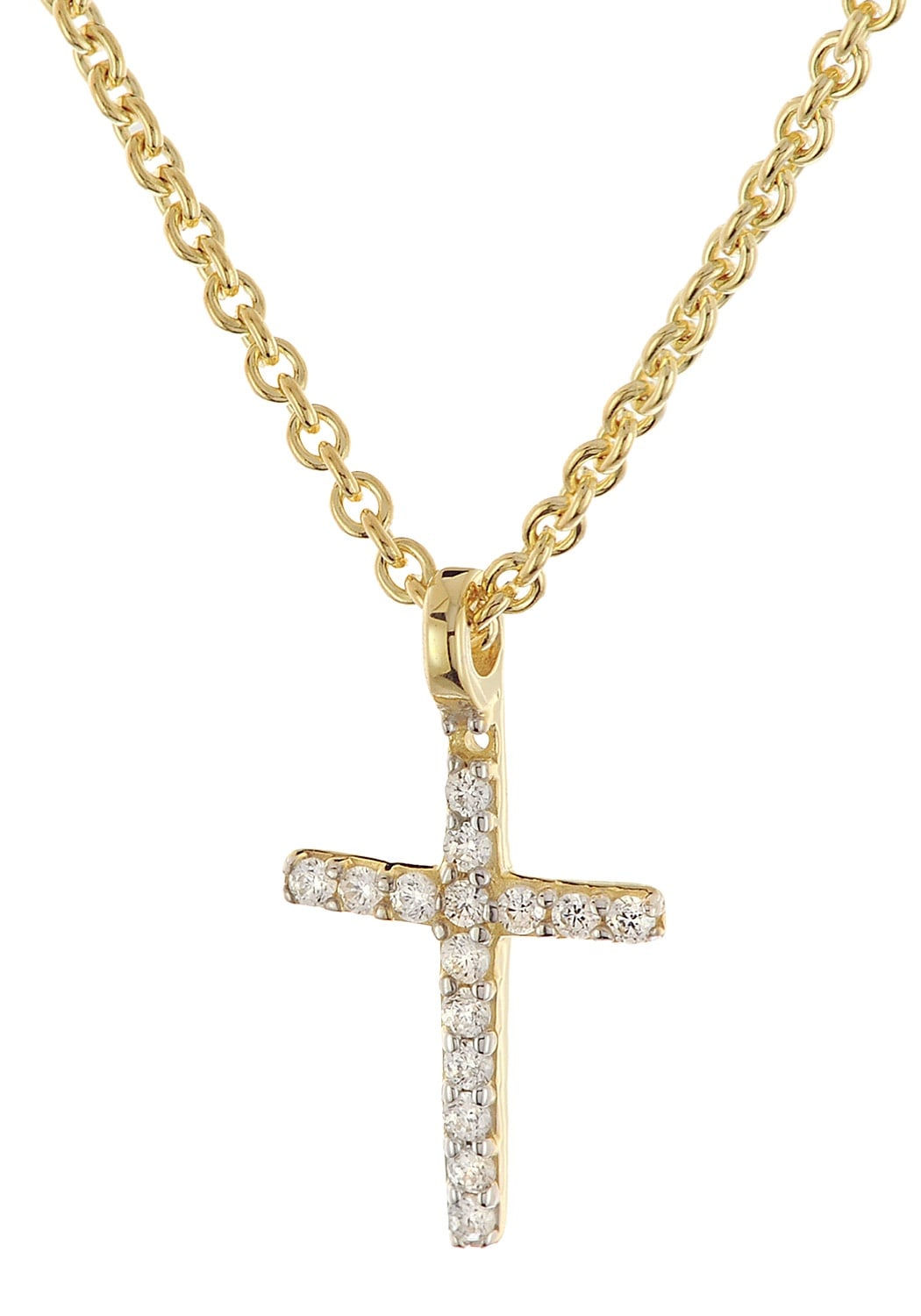 GLIZZ GL8357 Halskette Mit Kleinem Kreuz 333 Gold Zirkonia-Collier