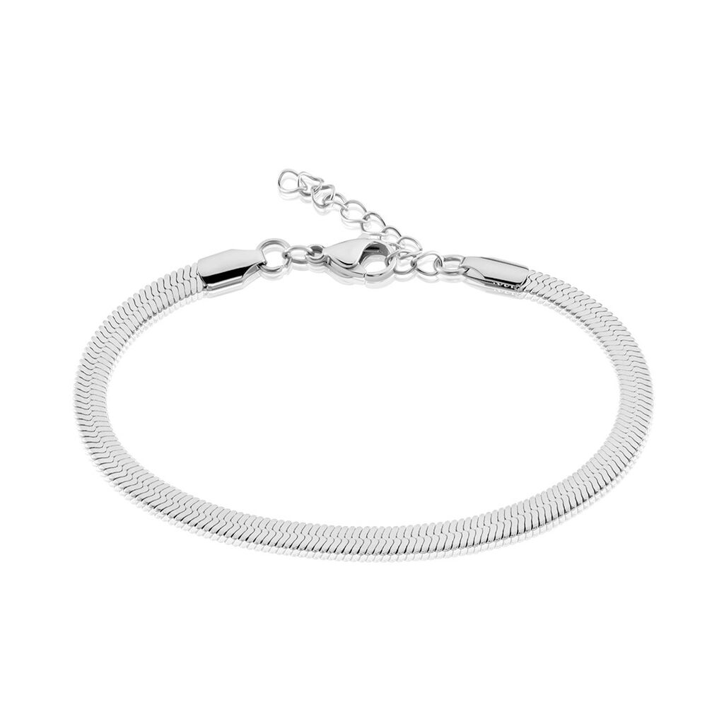 🦚 PALOMA Damen Armband Edelstahl B 4 mm, Armband ohne Stein