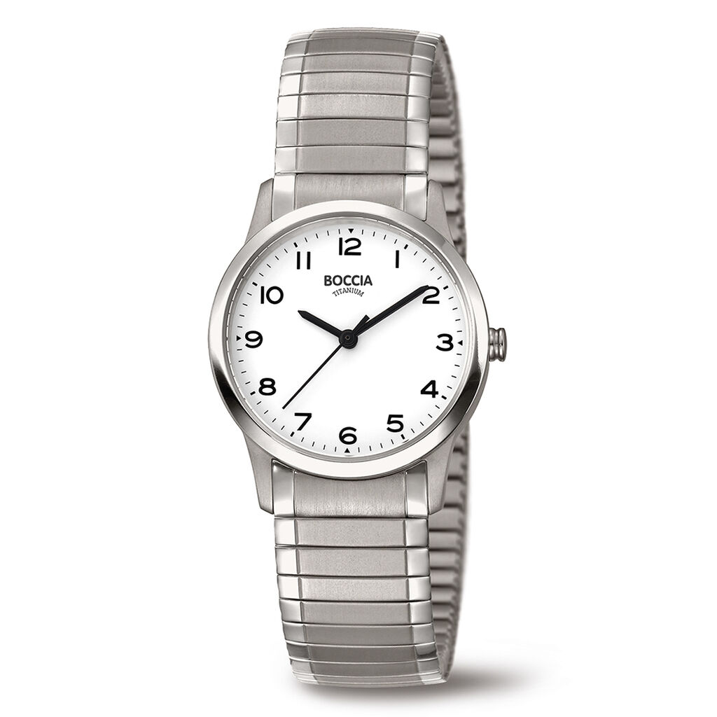 🦚 Boccia Damenuhr Titanium 3287-01 Quarz, Uhr ohne Stein