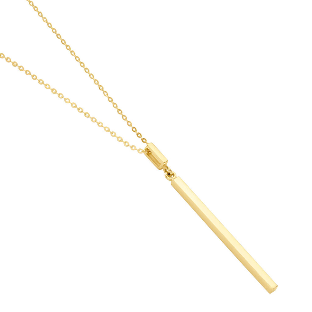 🦚 Taro Damen Collier Gold 375 (9 Karat) Balken, Collier ohne Stein