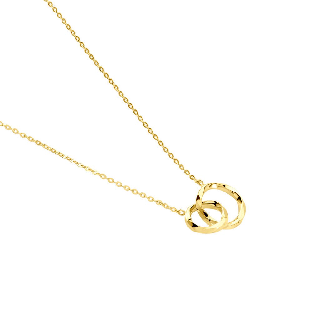🦚 Doblo Damen Collier Gold 375 (9 Karat) Kreis, Collier ohne Stein