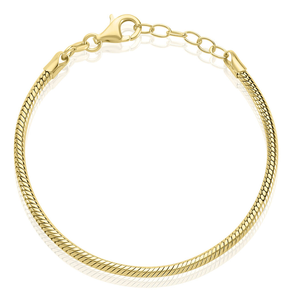 🦚 LEANDRA Damen Armband Silber vergoldet 925 B 3 mm, Armband ohne Stein