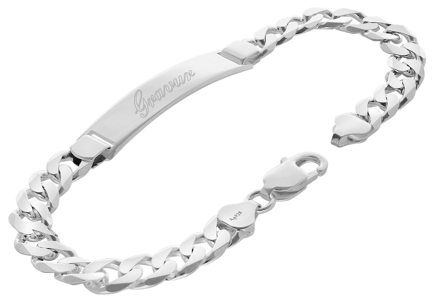trendor 15812 Gravur-Armband für Herren 925 Silber Panzerkette mit Namen