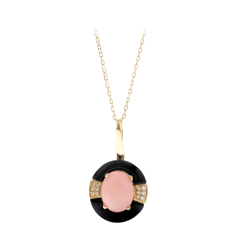 Pinkfarbener Opal-Goldhalskette (CIRARI)