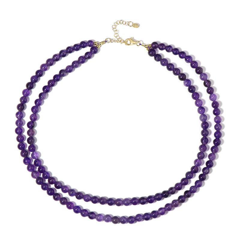 Sambia-Amethyst-Silberhalskette