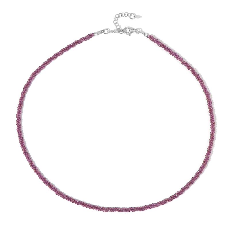 Magenta-Granat-Silberhalskette