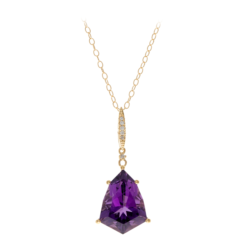 Amethyst-Goldhalskette