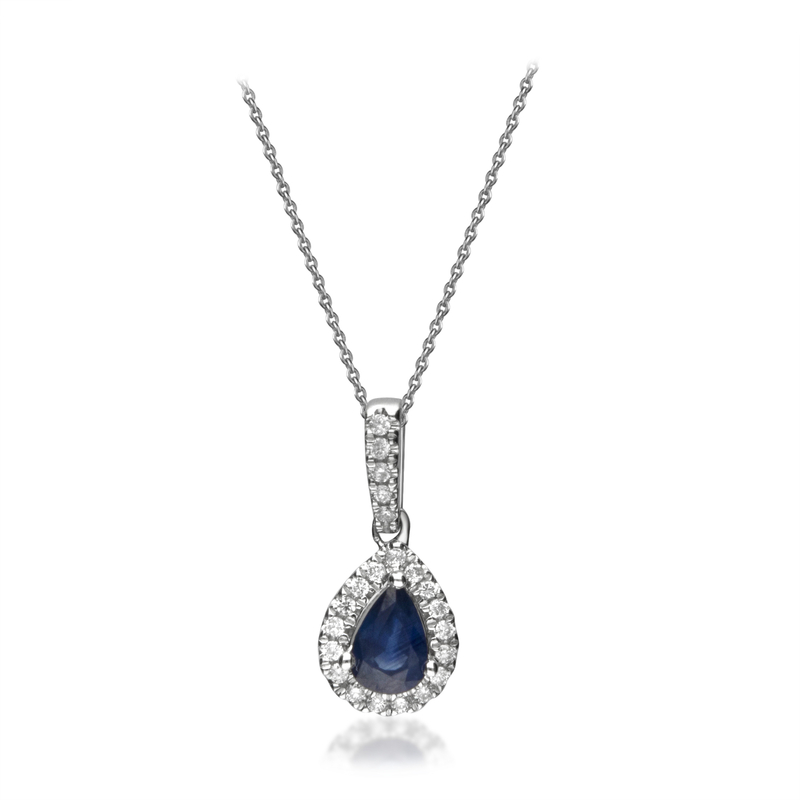 Blauer Ceylon-Saphir-Goldhalskette