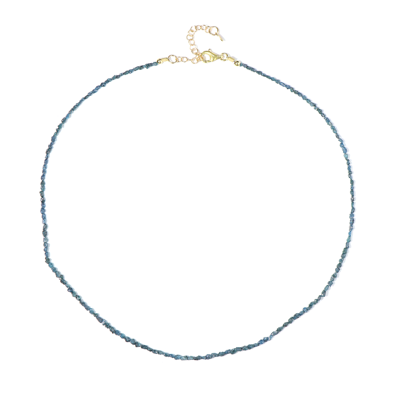 Blauer Diamant-Silberhalskette