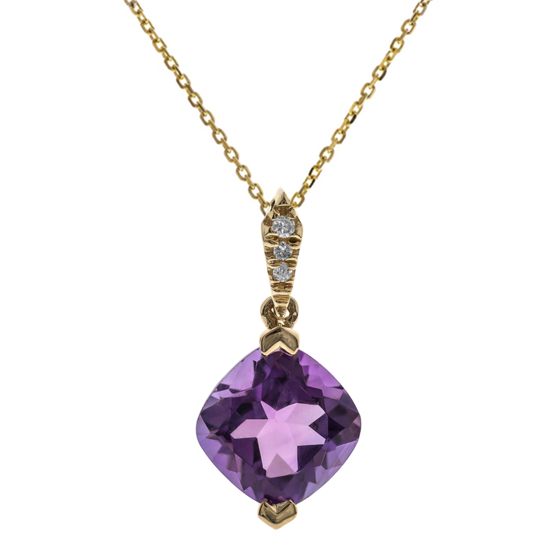 Amethyst-Goldhalskette