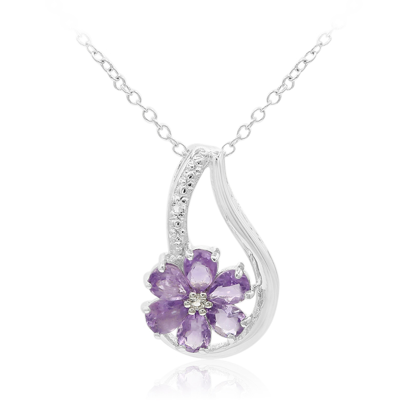 Amethyst-Silberhalskette