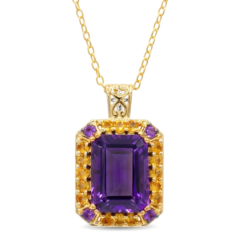 Amethyst-Silberhalskette (Gems en Vogue)