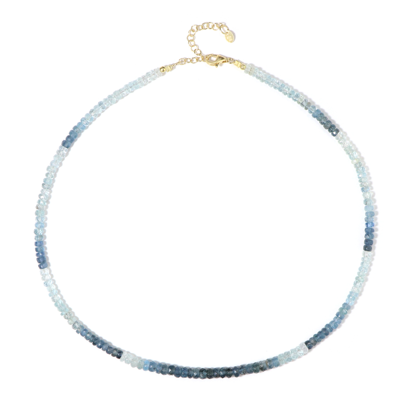 Santa Maria-Aquamarin-Silberhalskette (Adela Silber)