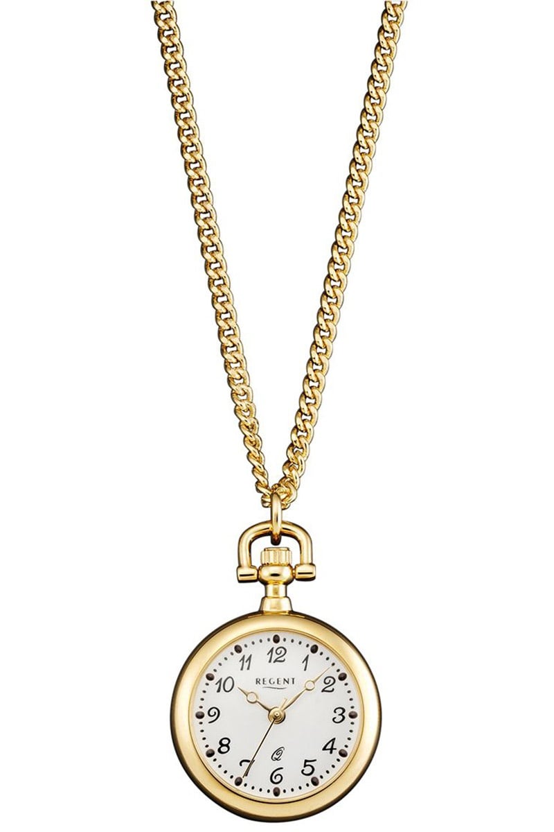 Regent 12350040 Umhängeuhr mit Kette Goldfarben