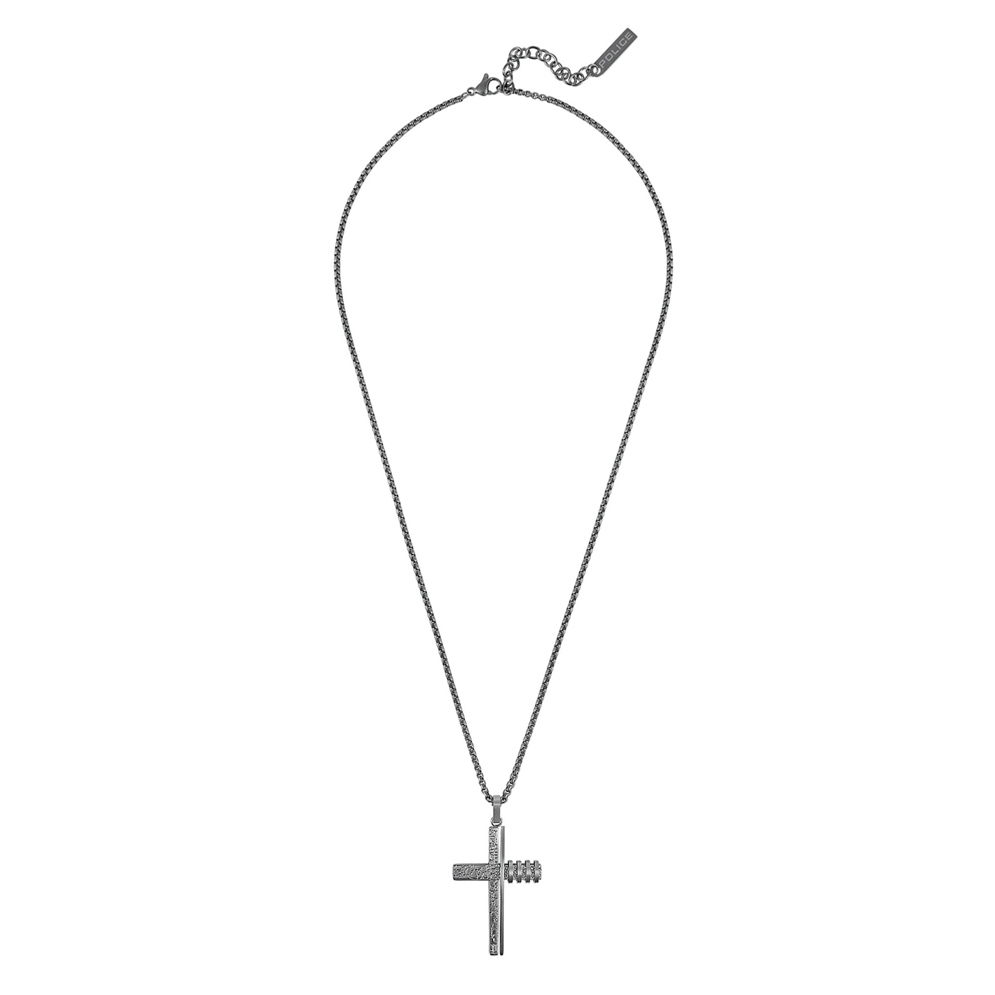 Police PEAGN0078802 Herrenkette Crosstone Edelstahl Kreuz Schwarz