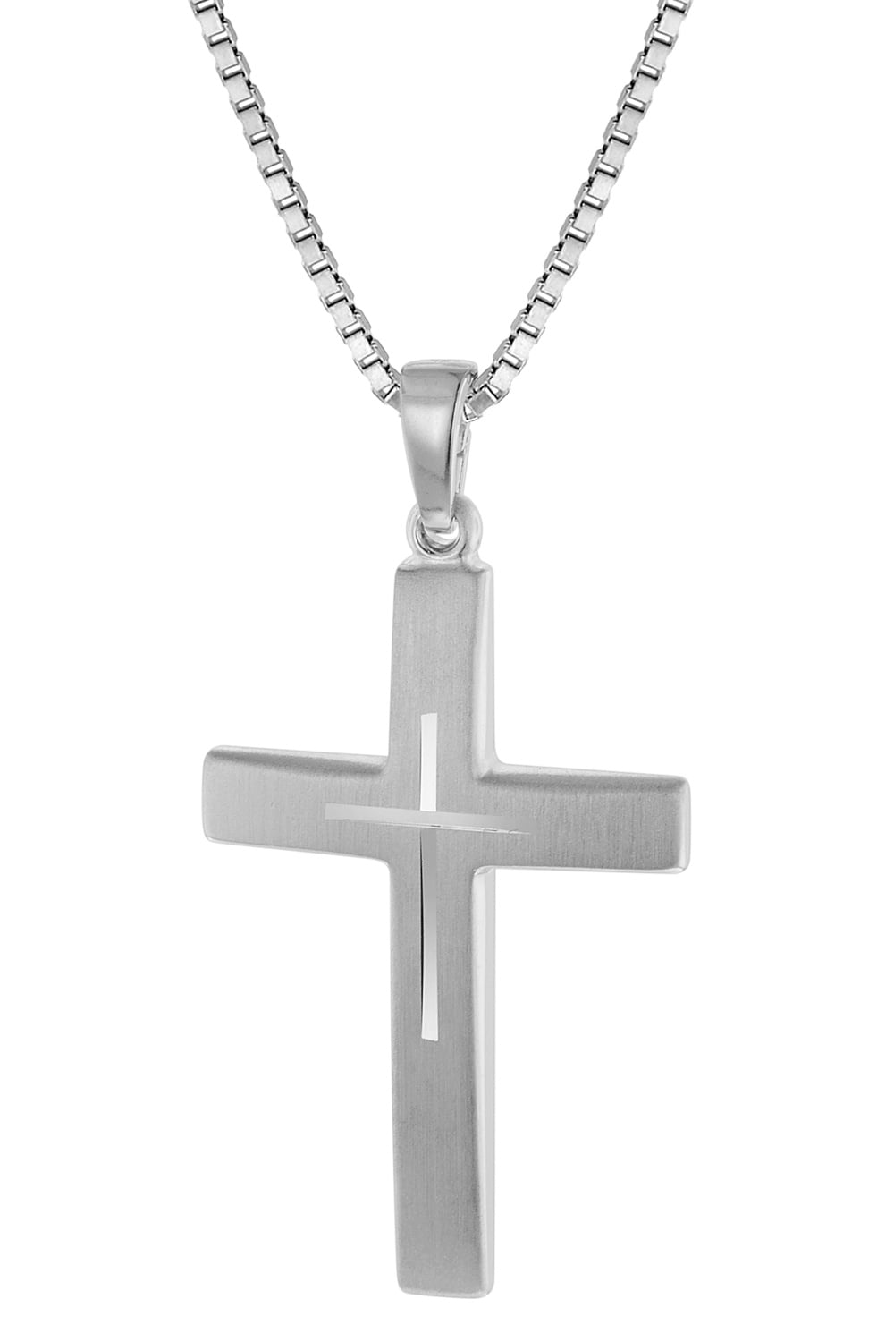 trendor 60705 Silber Kreuz mit Kette für Herren
