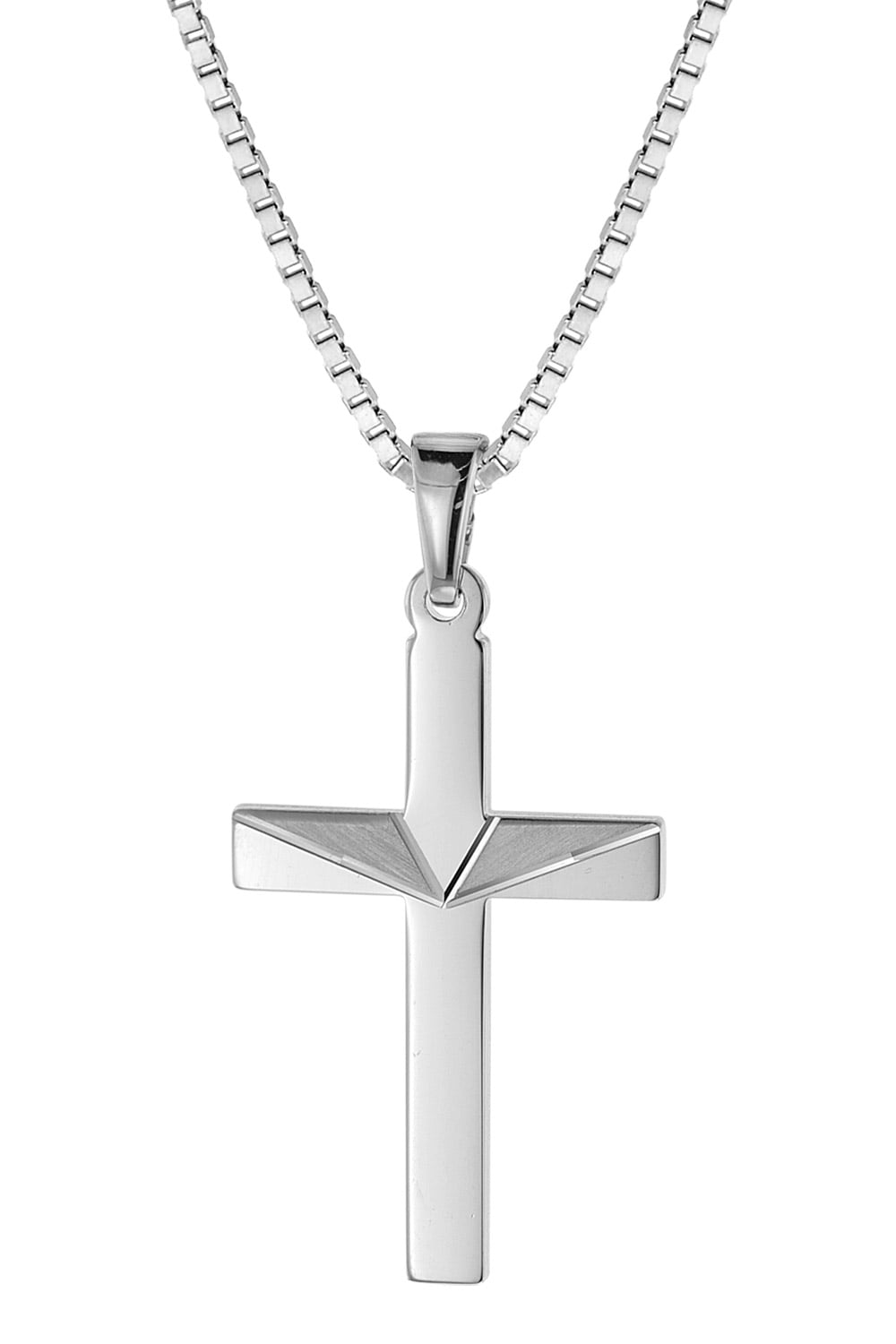 trendor 08477 Kreuz-Anhänger an Halskette für Männer Silber 925