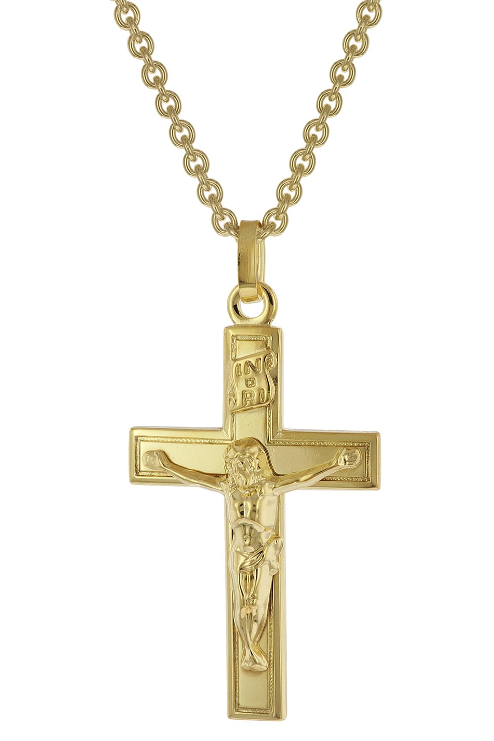 trendor 39042 Kreuz Halskette für Männer Gold auf Silber 925