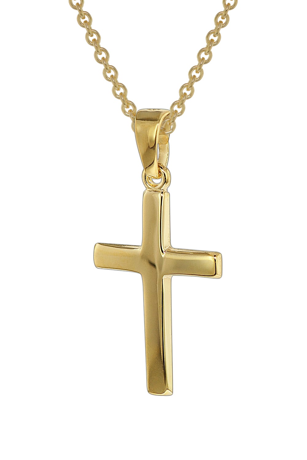 trendor 39438 Kreuz-Anhänger Gold 333 mit goldplattierter Silberkette