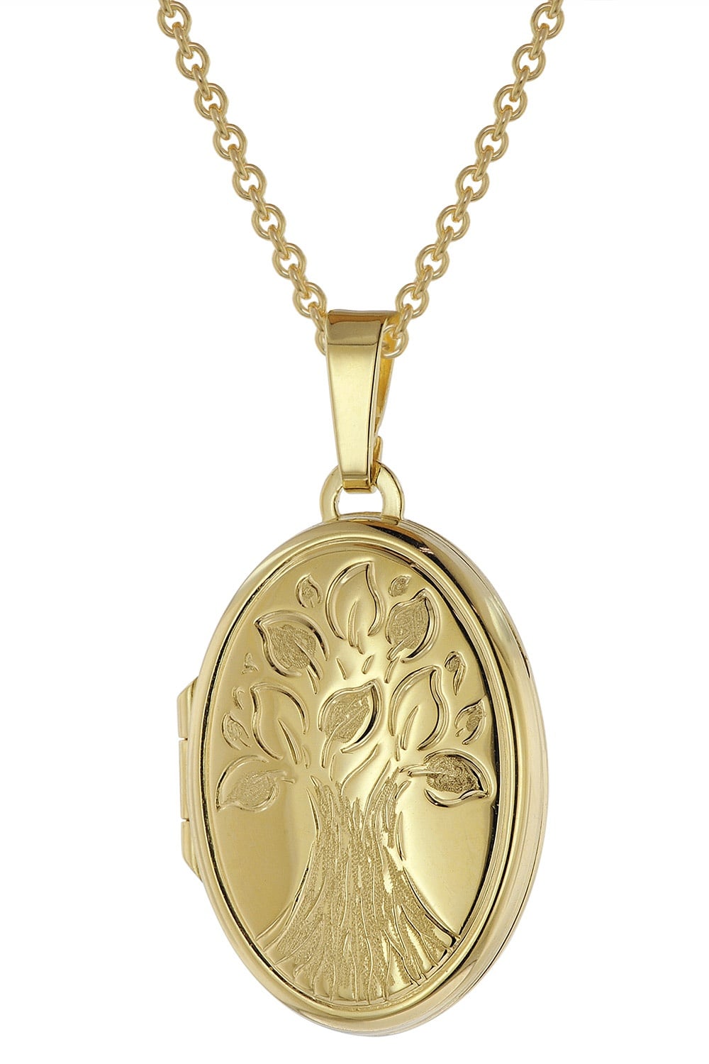 trendor 39544 Medaillon mit Kette Gold plattiertes 925 Silber