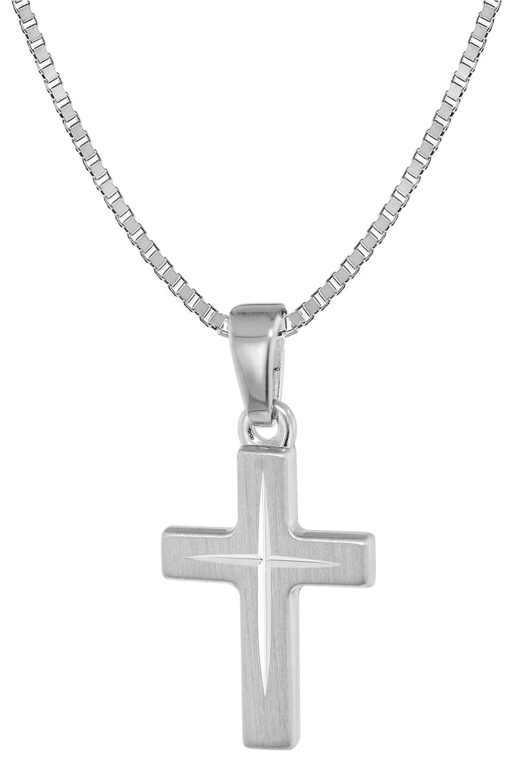 trendor 39580 Kinder-Halskette mit Kreuz-Anhänger 925 Silber
