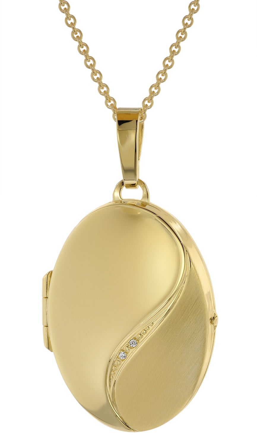trendor 39660 Halskette mit Medaillon-Anhänger Silber 925 gold plattiert