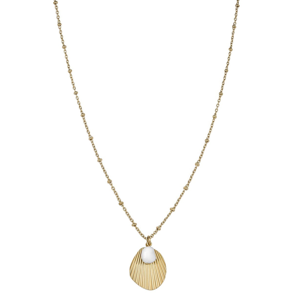 Rosefield JSPNG-J159 Damen-Halskette Goldfarben Muschel & Perle