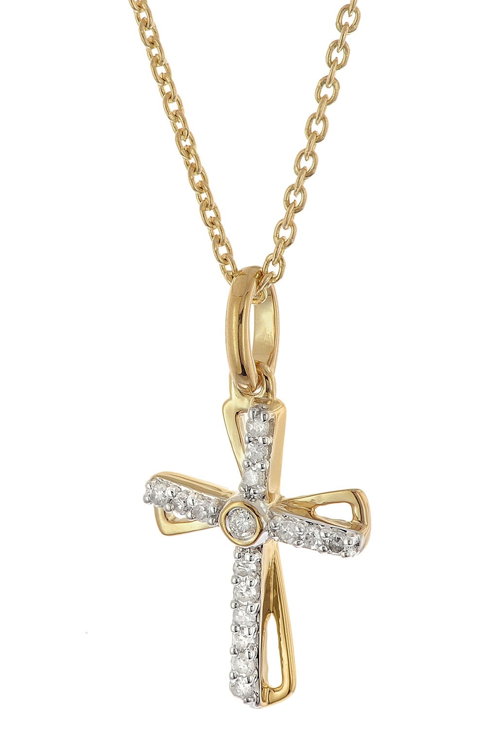 GLIZZ GL8641 Damen-Kette mit Diamant-Kreuz Gold 333/8K