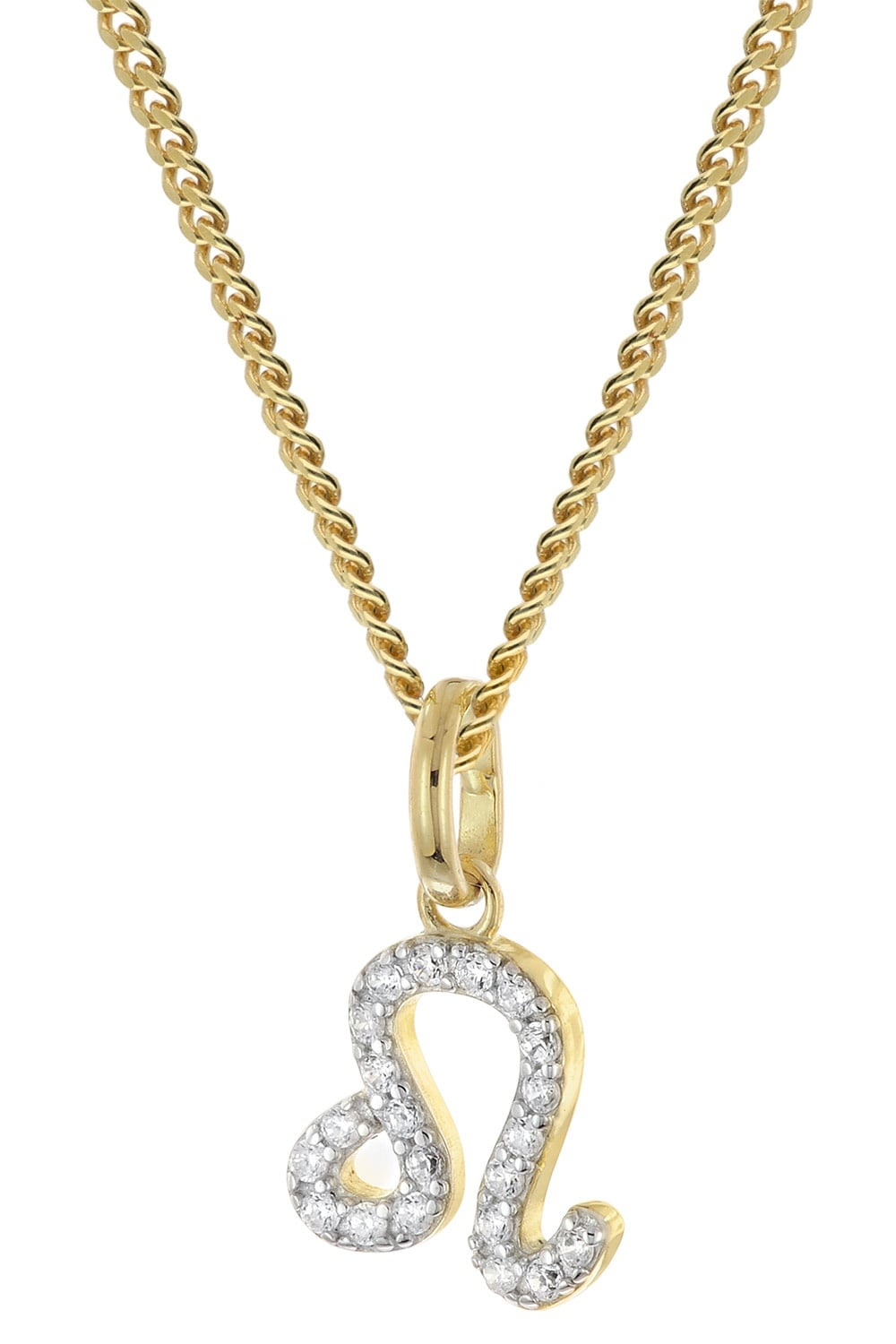 GLIZZ GL8330-05 Sternzeichen Löwe Gold 333/8K an vergoldeter Silberkette