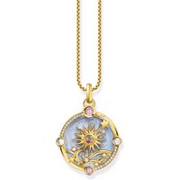 Thomas Sabo PE960-471-1 Vergoldeter Kettenanhänger mit hellblauer Emaille Damen