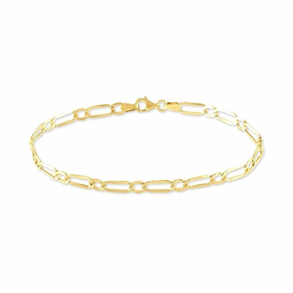 🦚 FIGARO 1/3 Damen Armkette Gold 375 (9 Karat) B 3 mm, Armkette ohne Stein