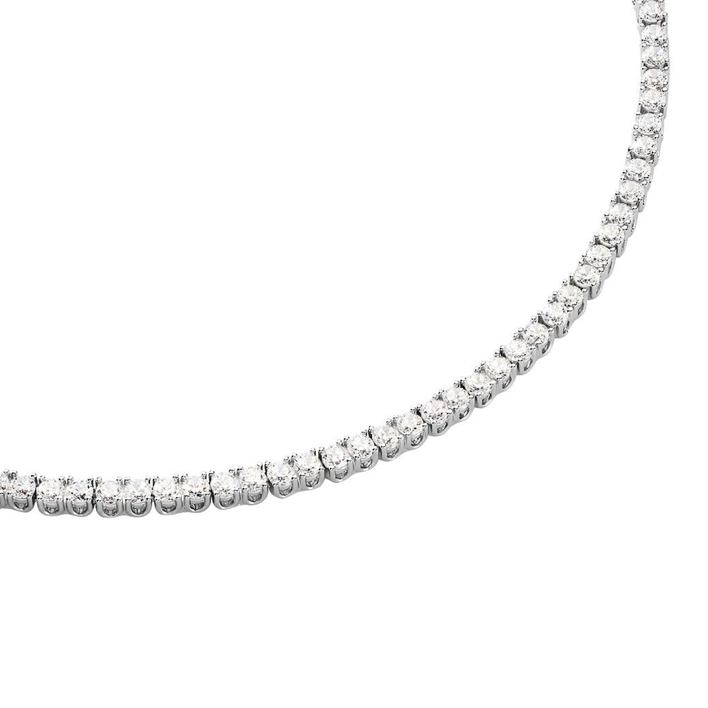 🦚 DEBORA Damen Collier Silber 925 Zirkonia Weiß 18,23 ct Kreis, Collier mit Stein