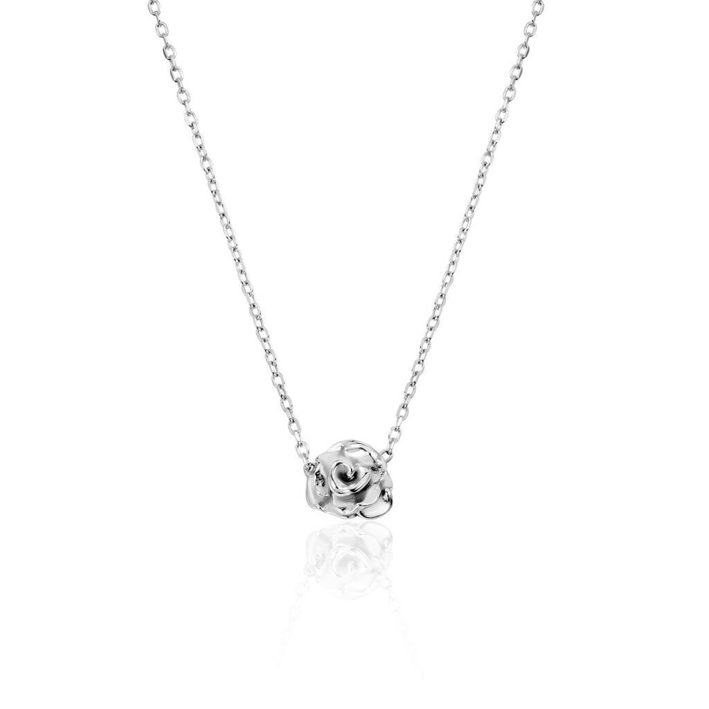 🦚 ROSALIA Damen Collier Silber 925 Rosette B 0,7 mm, Collier ohne Stein