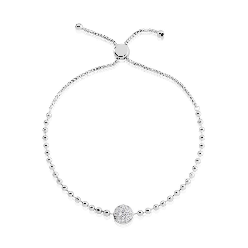 🦚 MAGNOLIA Damen Armband Silber 925 Zirkonia Weiß 0,28 ct Kreis, Armband mit Stein