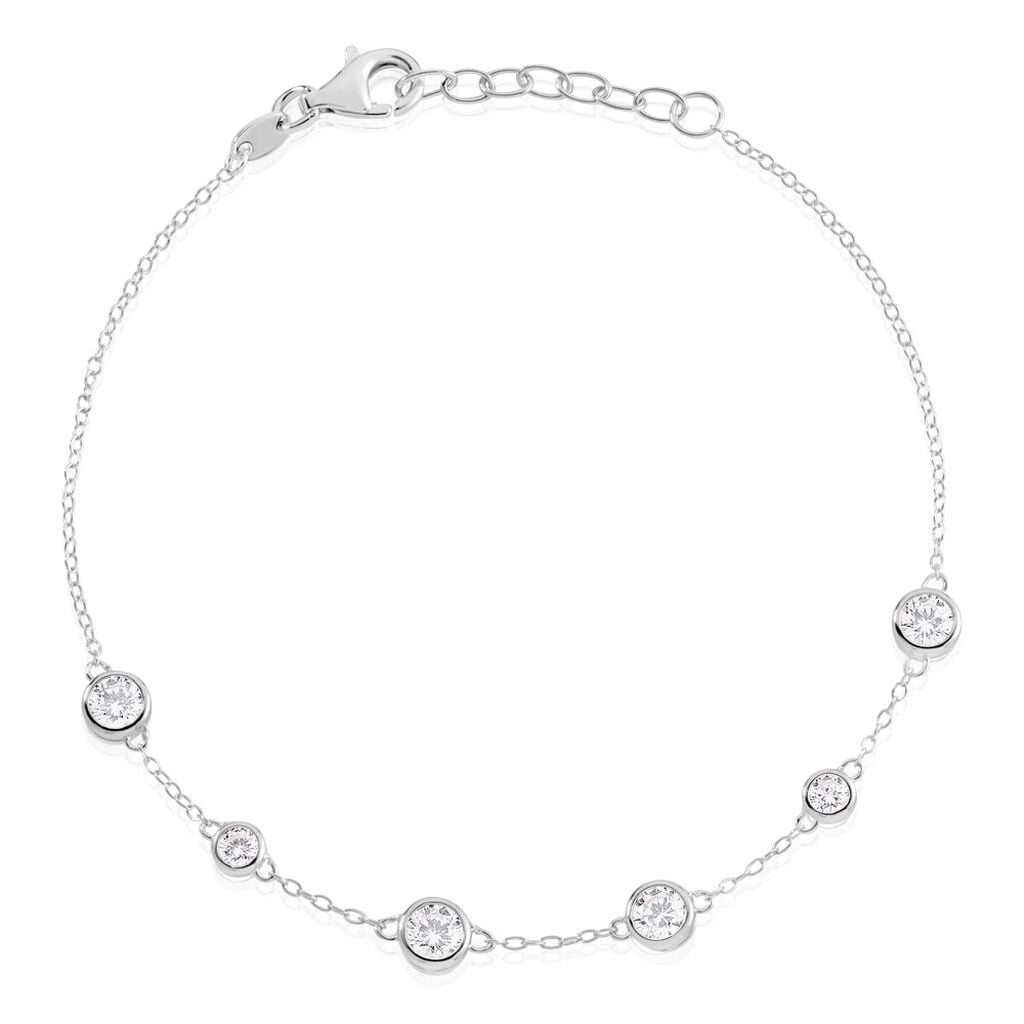 🦚 LOTTE Damen Armband Silber 925 Zirkonia Weiß 1,62 ct B 1,2 mm, Armband mit Stein