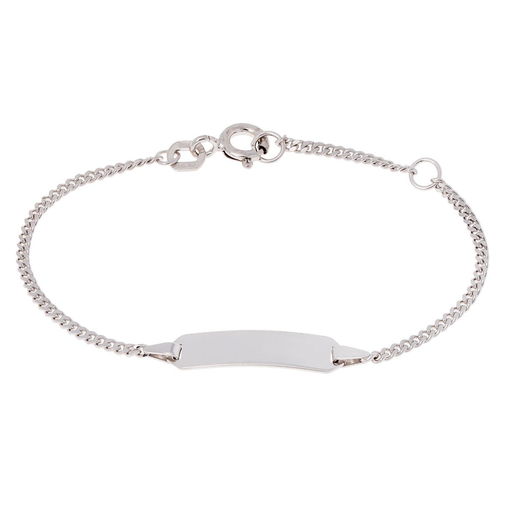 🦚 PANZER S ID Kinder ID Armband Silber 925 Rechteckig, ID Armband ohne Stein