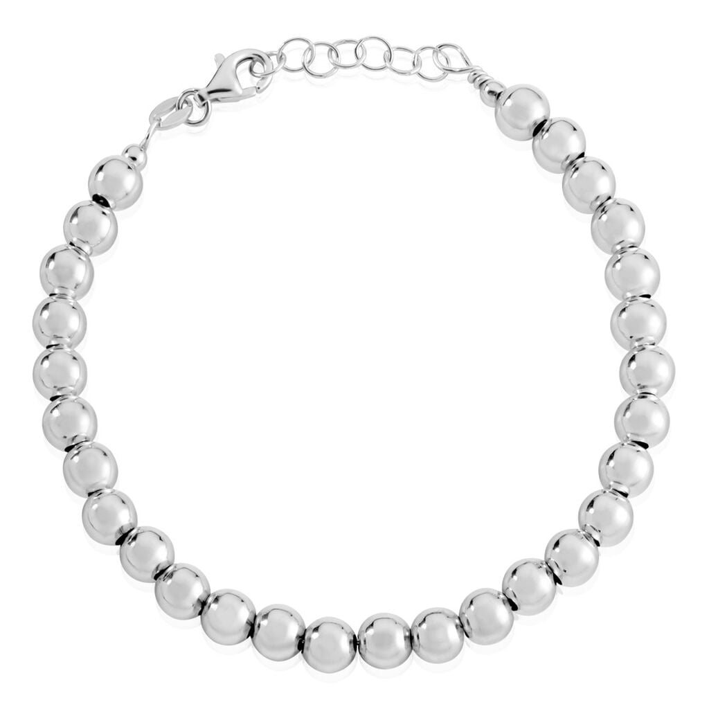 🦚 ZAYLA Damen Armband Silber Silber 925 Ball B 6 mm, Armband ohne Stein
