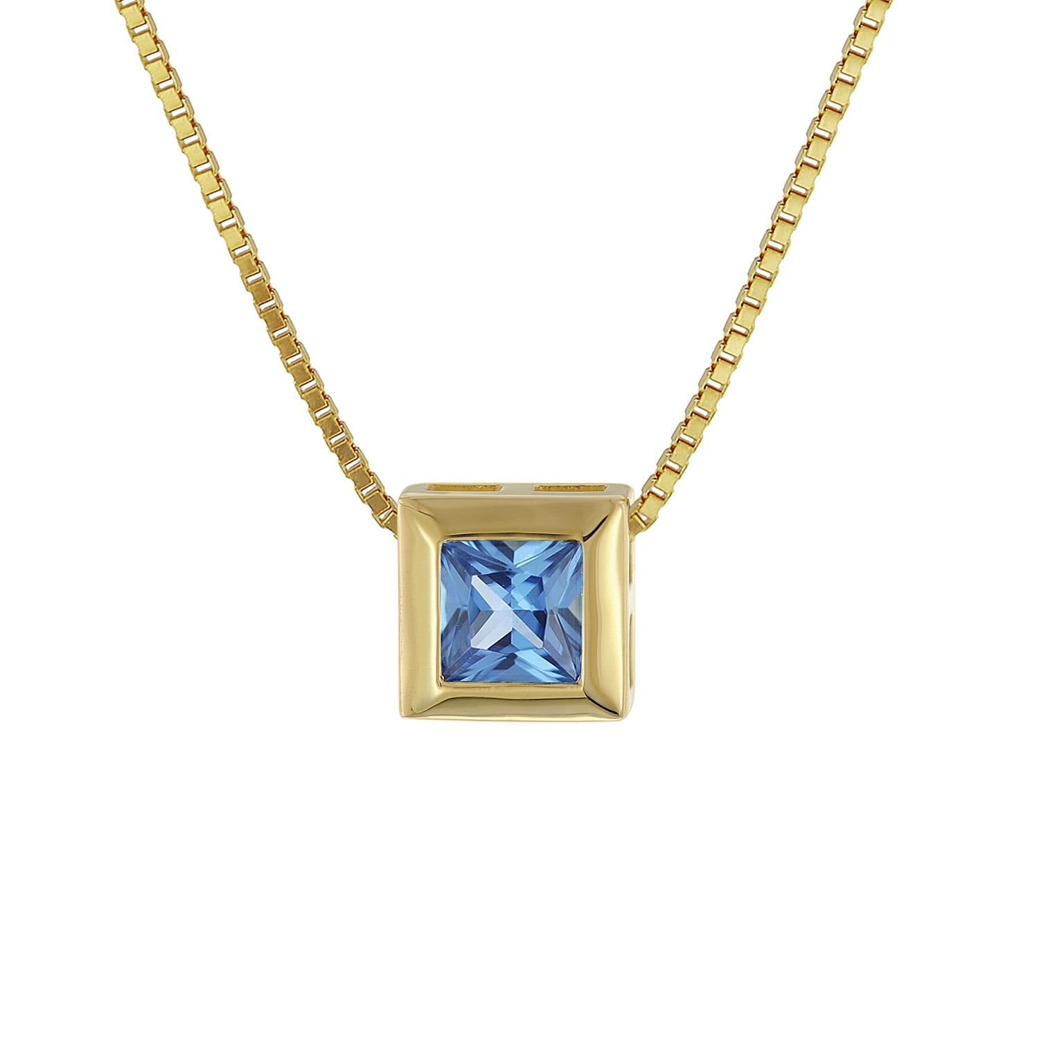 trendor 51700-03 Gold-Anhänger 333 mit blauem Zirkonia + goldplattierte Kette